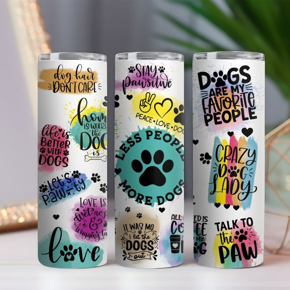 Less People More Dogs | 20 oz Dog Tumbler - Picture 1 of 1